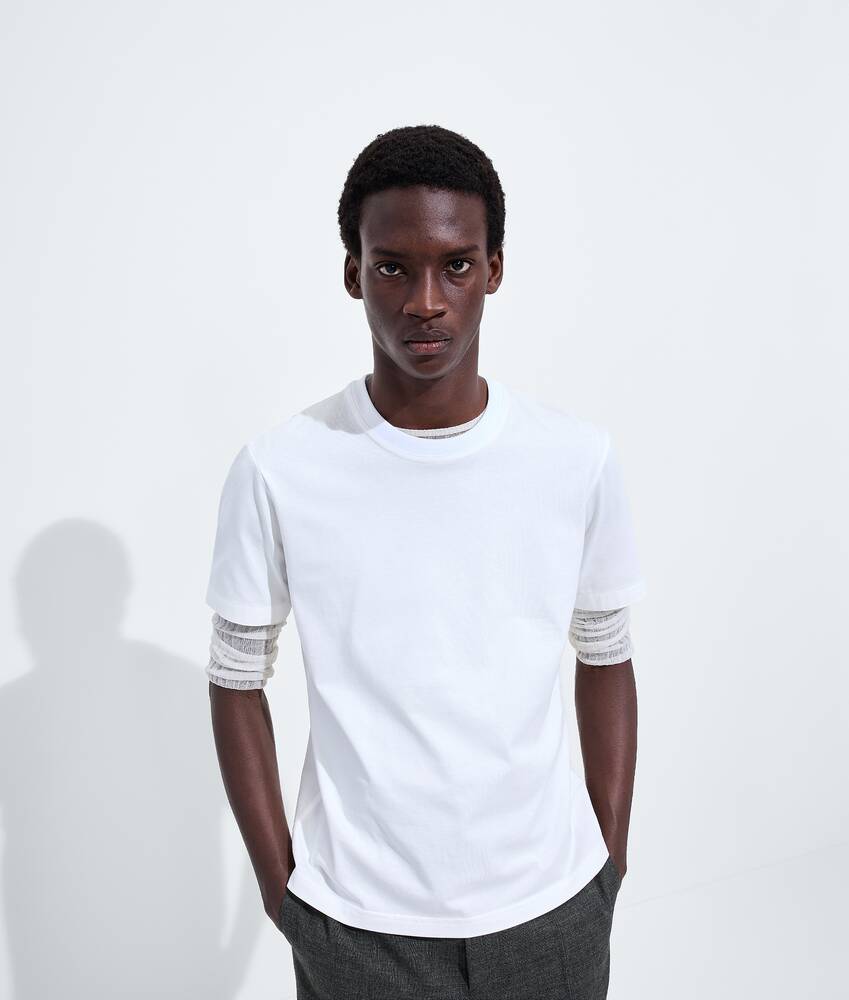 Men's Cotton Jersey T-Shirt in White Bottega Veneta United States EN - Image 5