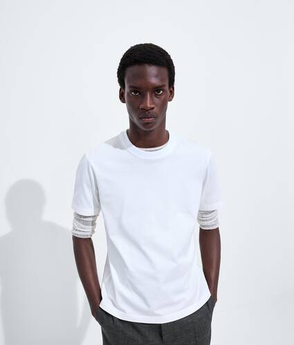 Men's Cotton Jersey T-Shirt in White Bottega Veneta United States EN - Image 5