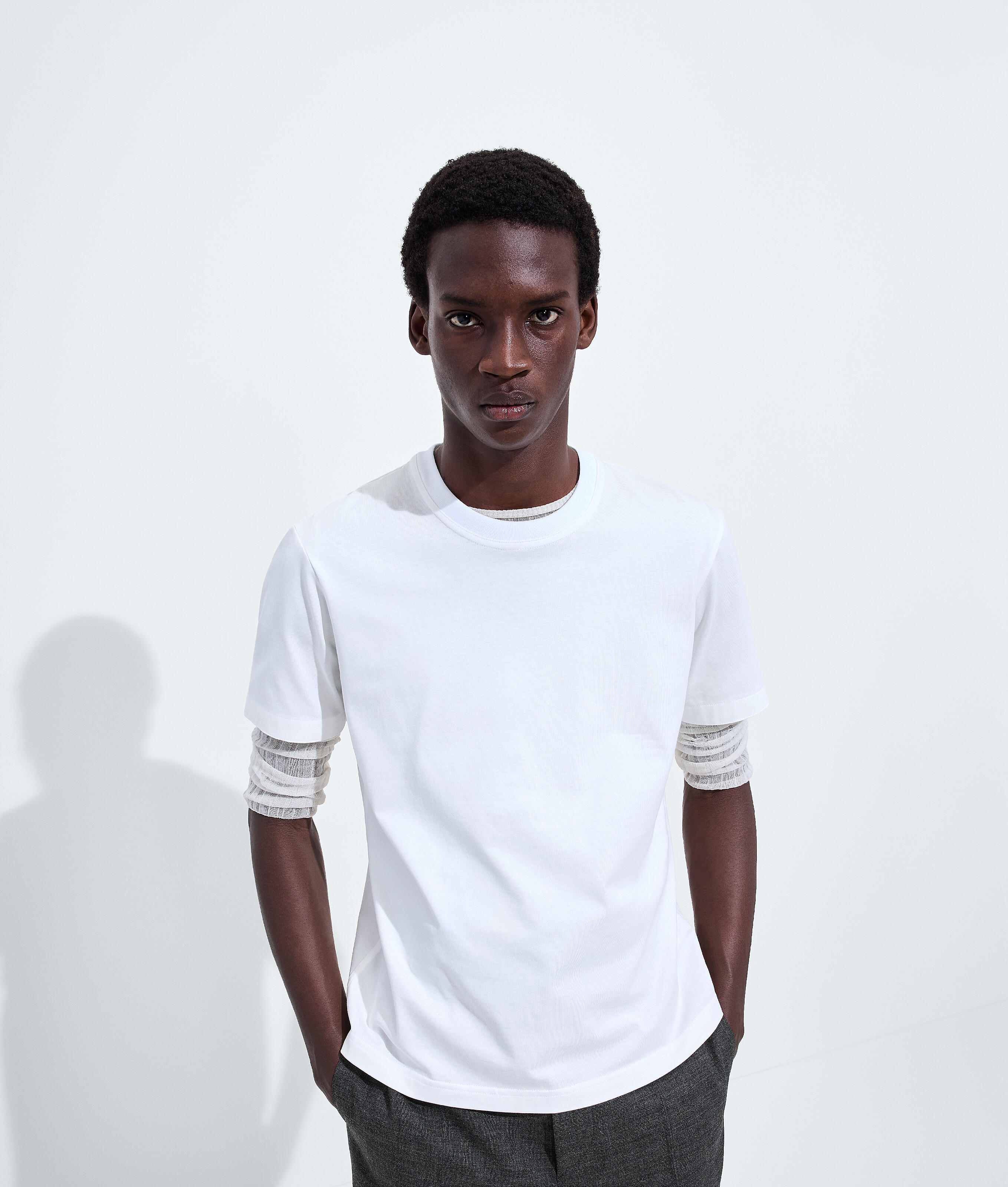 Men's Cotton Jersey T-Shirt in White Bottega Veneta Luxembourg EN - Image 5