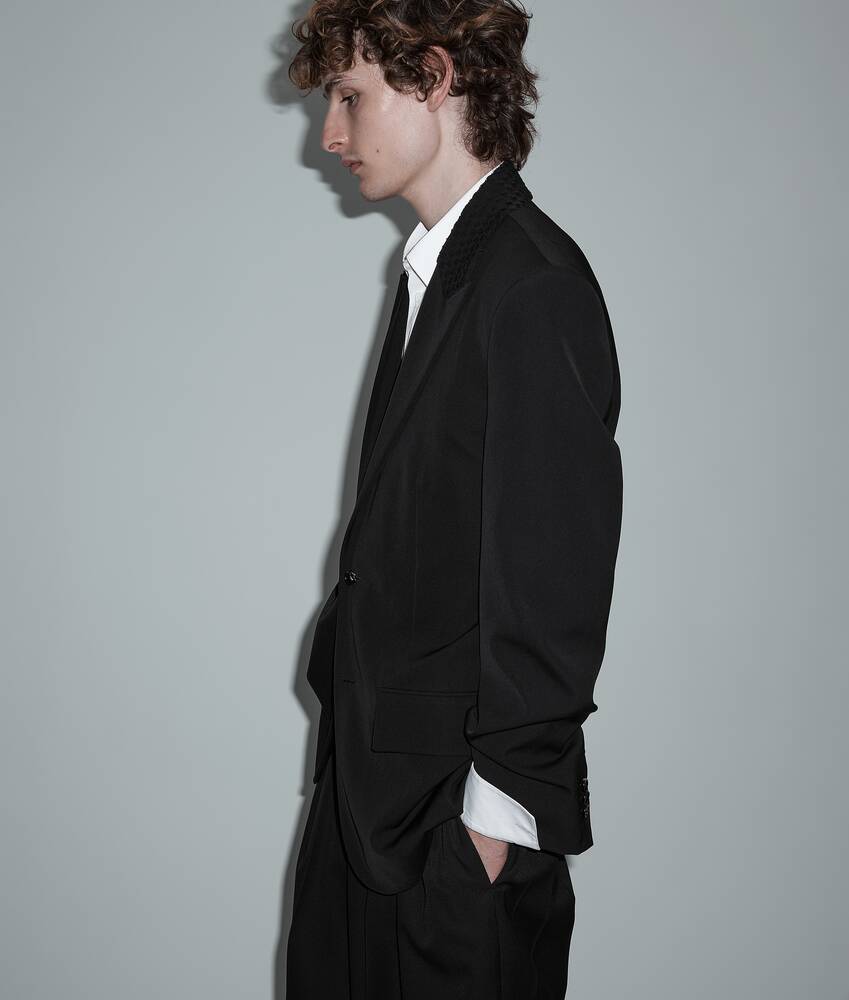 Men's Wool Twill Jacket in Double black Bottega Veneta Qatar EN - Image 2