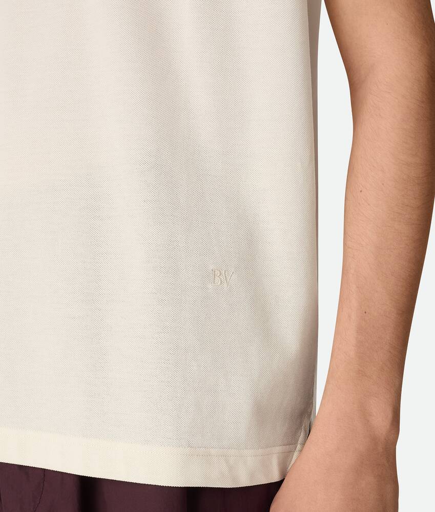 Polo in jersey di cotone sottile da Uomo in Pale meringue Bottega Veneta Italia IT - Image 4