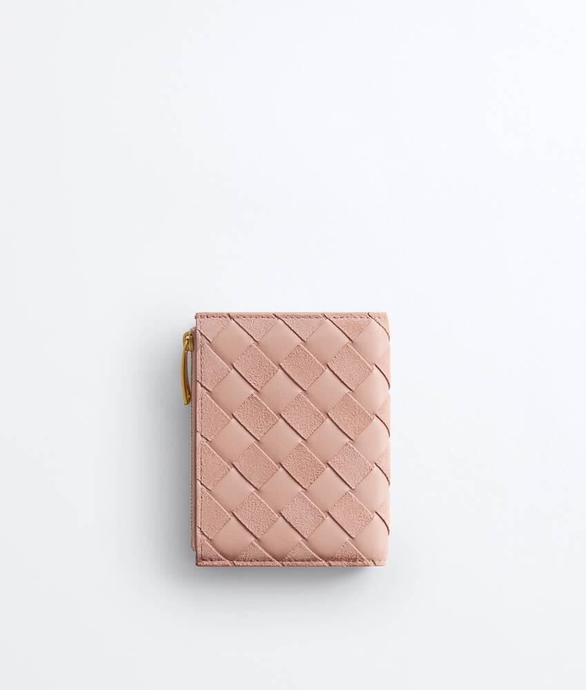 Women's Intrecciato Small Bi-Fold Wallet in Terra pink Bottega Veneta Netherlands EN - Image 3