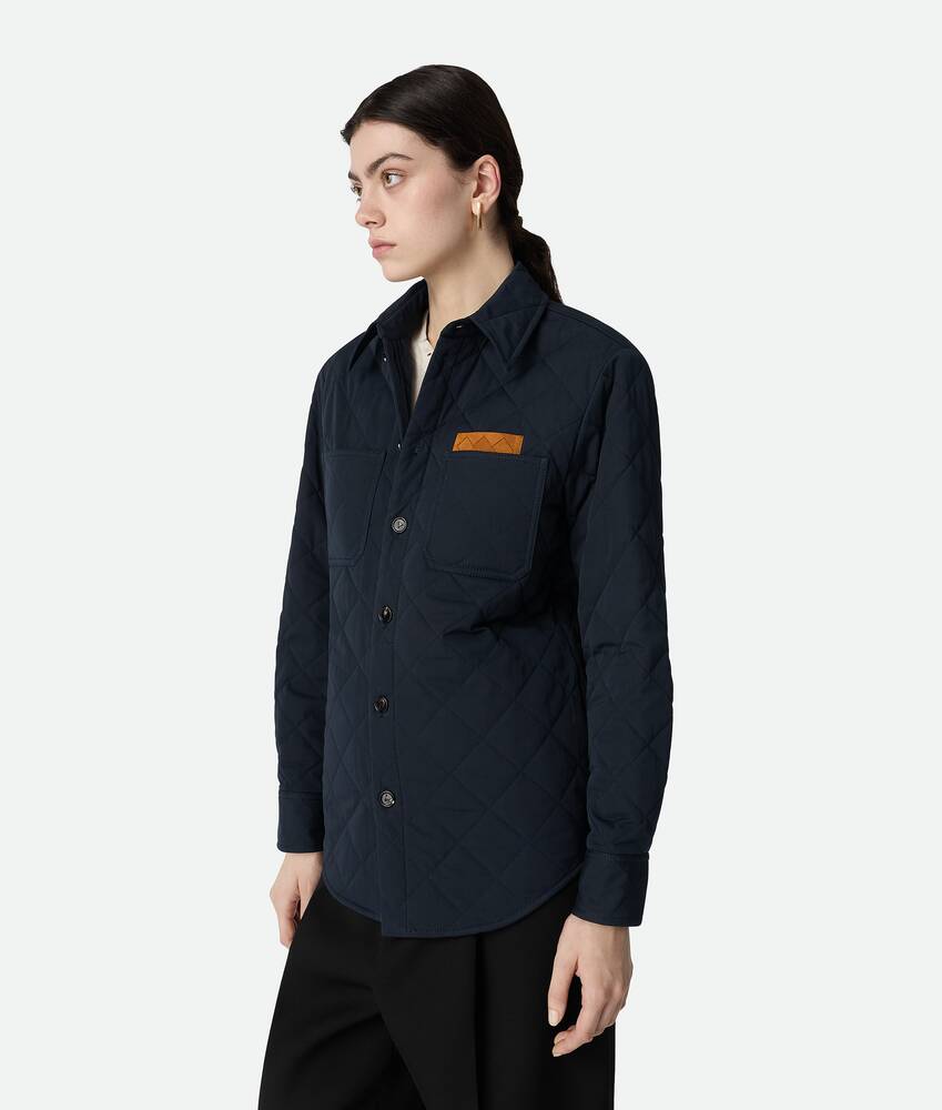 Women's Quilted Cotton Overshirt in Midnight blue Bottega Veneta Japan EN - Image 2