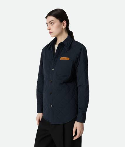 Women's Quilted Cotton Overshirt in Midnight blue Bottega Veneta United States EN - Image 2