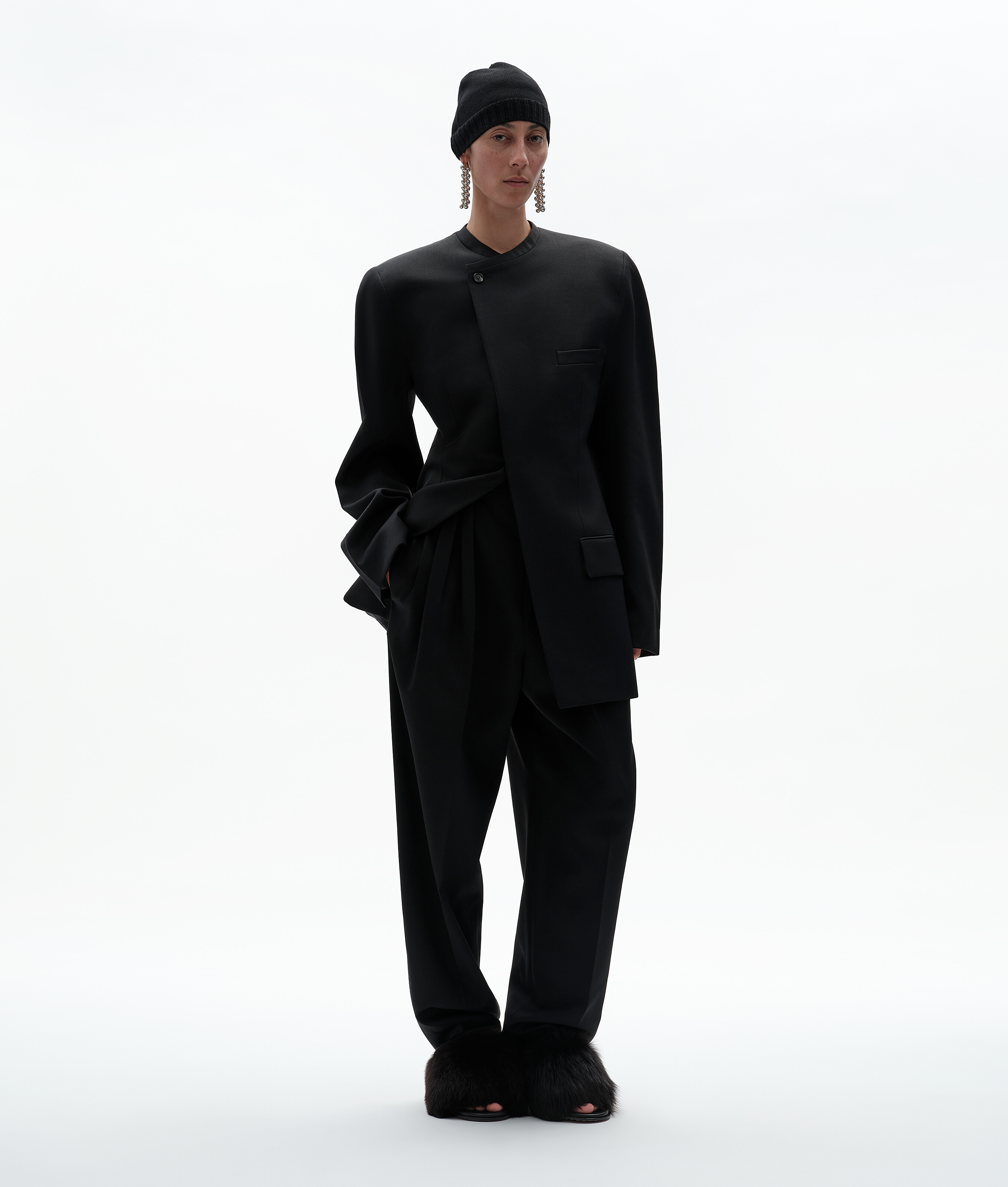 Women's Wool Grain De Poudre Jacket in Double black Bottega Veneta Luxembourg EN - Image 2