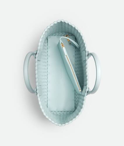 Ela's Cabat Tamanho Pequeno em Teal washed Bottega Veneta Brasil PT - Image 3