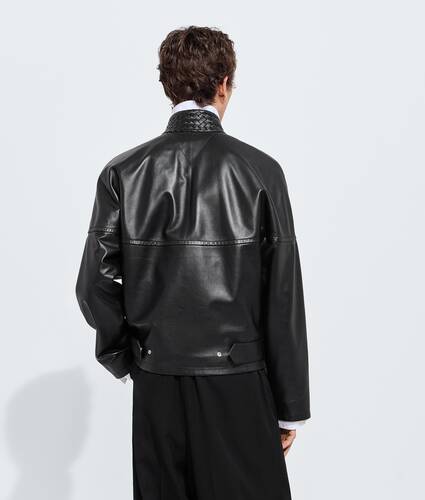 Men's Leather Jacket in Double black Bottega Veneta Denmark EN - Image 4