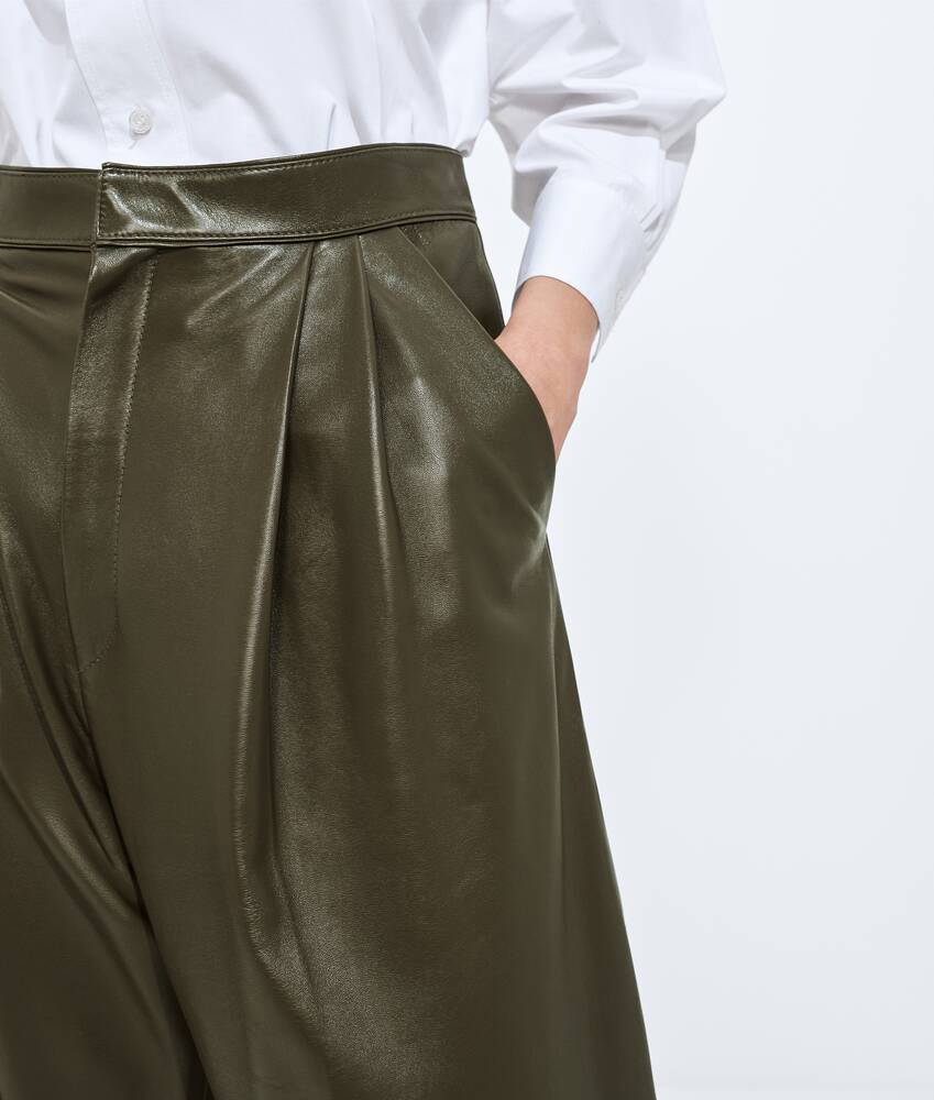 Pantalones de piel brillante para Mujer en Wader green Bottega Veneta Espa&ntilde;a ES - Image 5
