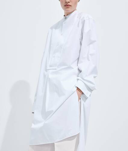 Women's Compact Cotton Poplin Shirt in White Bottega Veneta Estonia EN - Image 5
