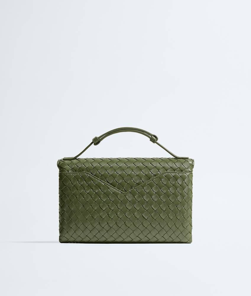 Women's Knot Lock in Green tweed Bottega Veneta Singapore EN - Image 5