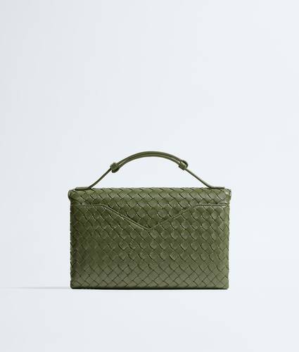 Women's Knot Lock in Green tweed Bottega Veneta Singapore EN - Image 5