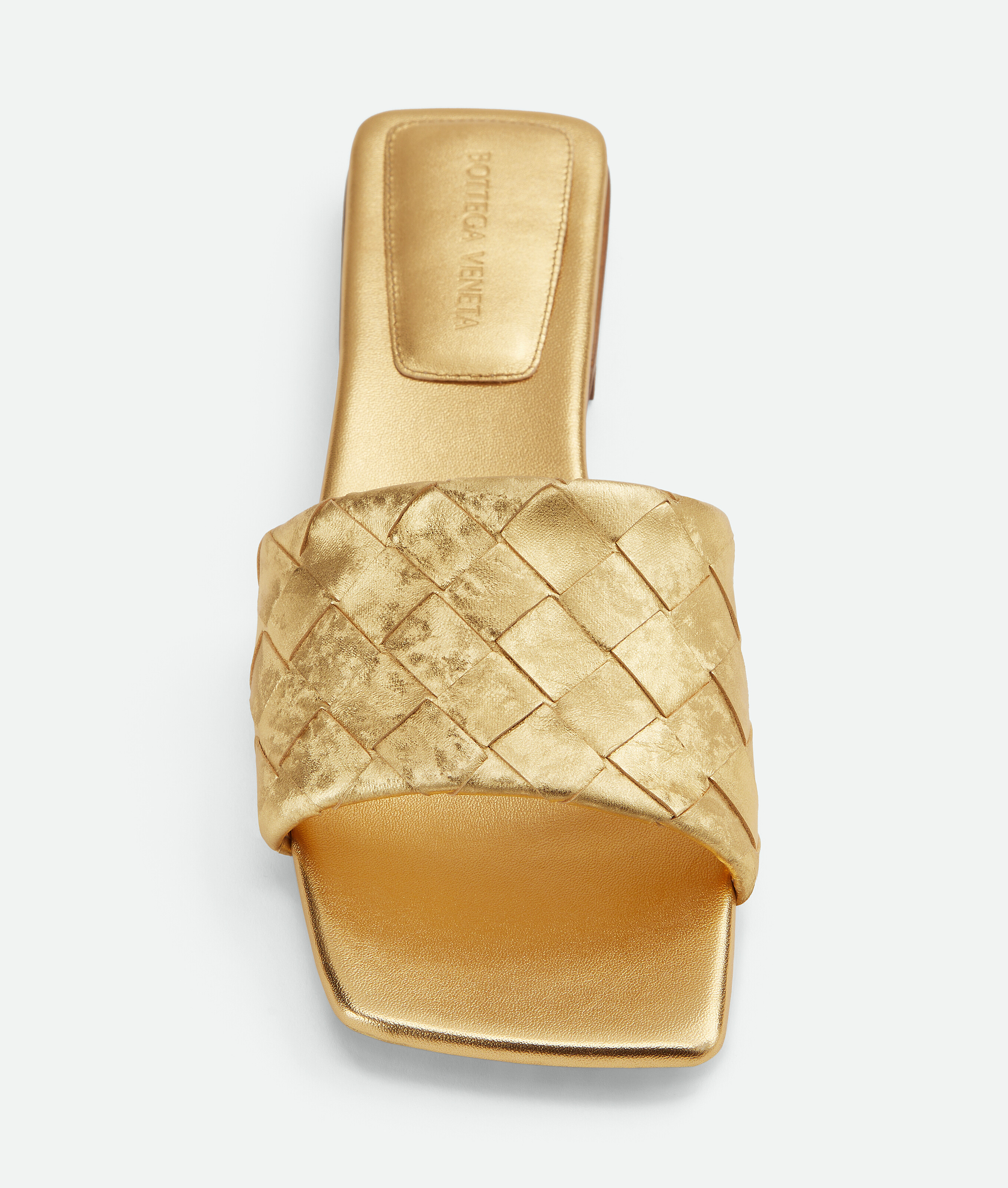 Bottega Veneta Parco Flat Mule In Gold