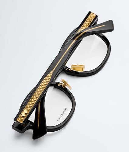 Intrecciato Panthos Eyeglasses in Black/transparent Bottega Veneta Greece EN - Image 3