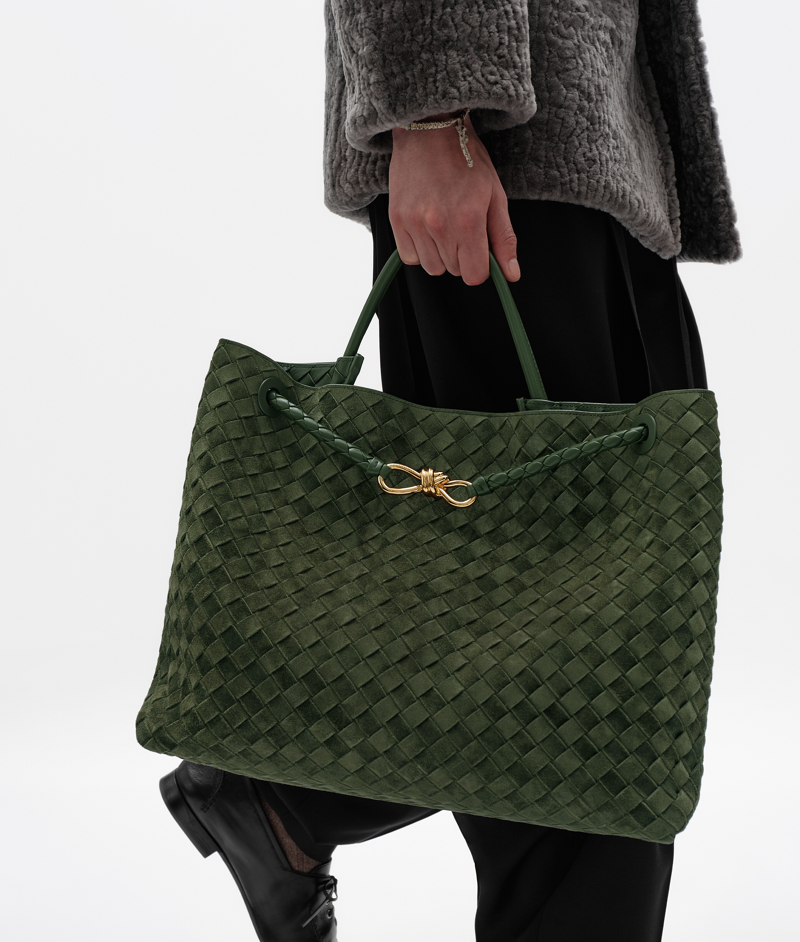 Bolso Andiamo grande para Mujer en Green tweed Bottega Veneta México ES - Image 2