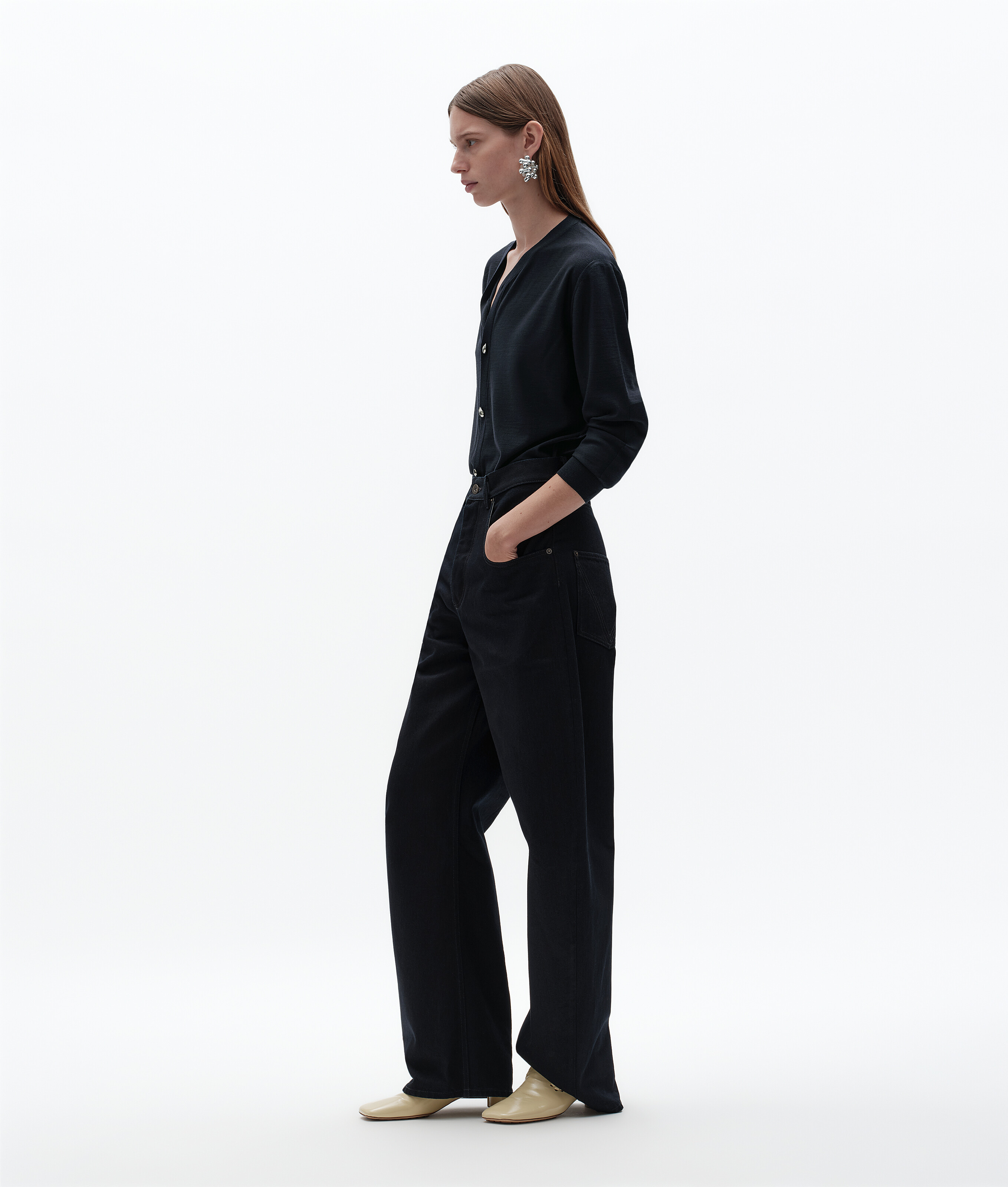 Women's Wool Underpinning Cardigan  in Midnight blue Bottega Veneta Luxembourg EN - Image 2