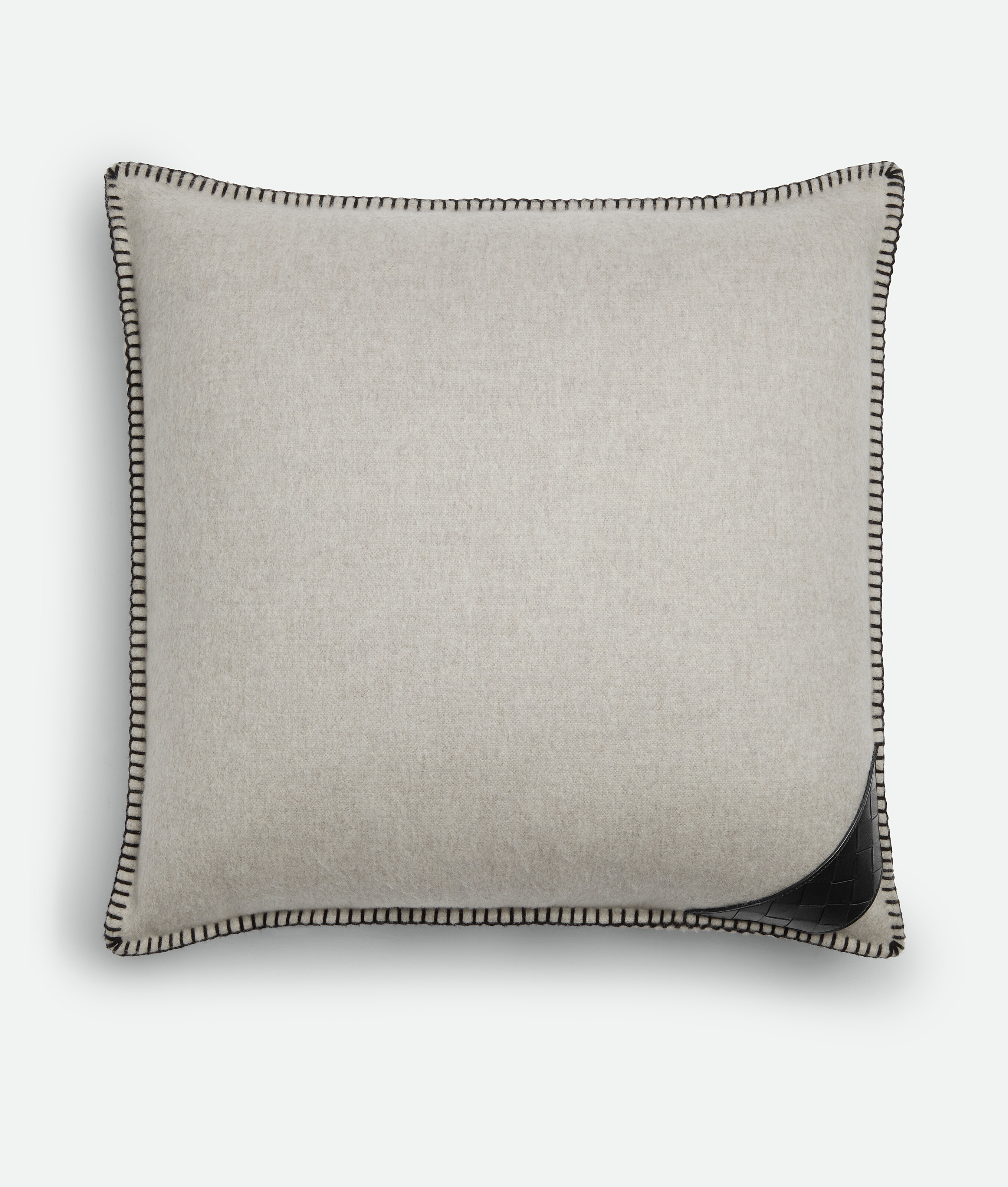 Intrecciato Patch Cushion in Greige/black Bottega Veneta Hungary EN - Image 1
