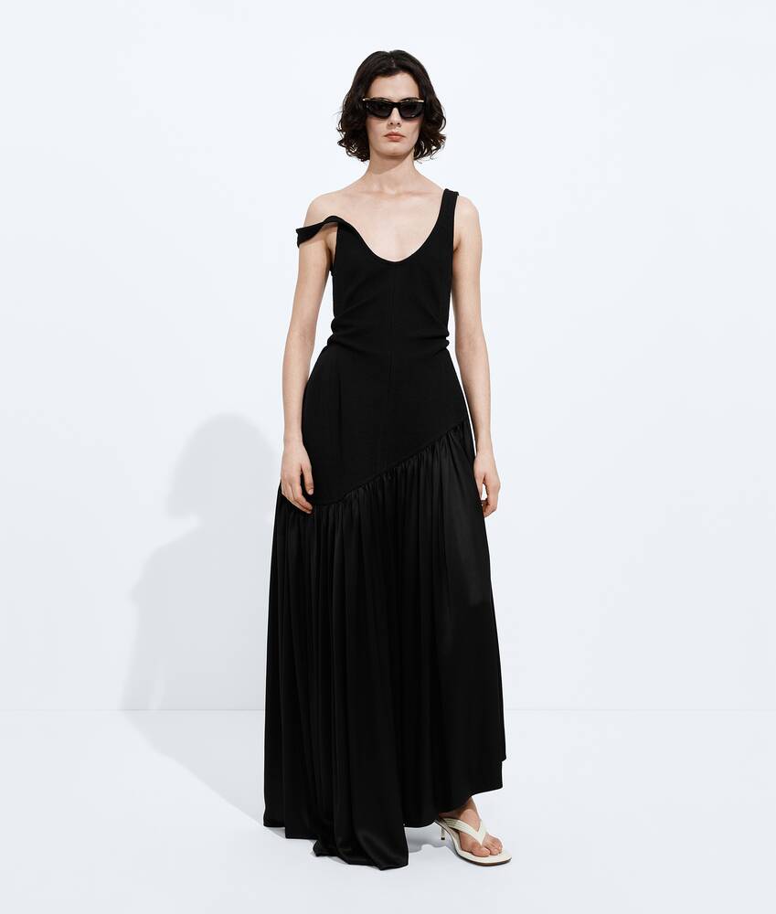 Women's Stretch Cotton and Silk Dress in Double black | Bottega Veneta JP Women's Stretch Cotton and Silk Dress in Double black | Bottega Veneta JP