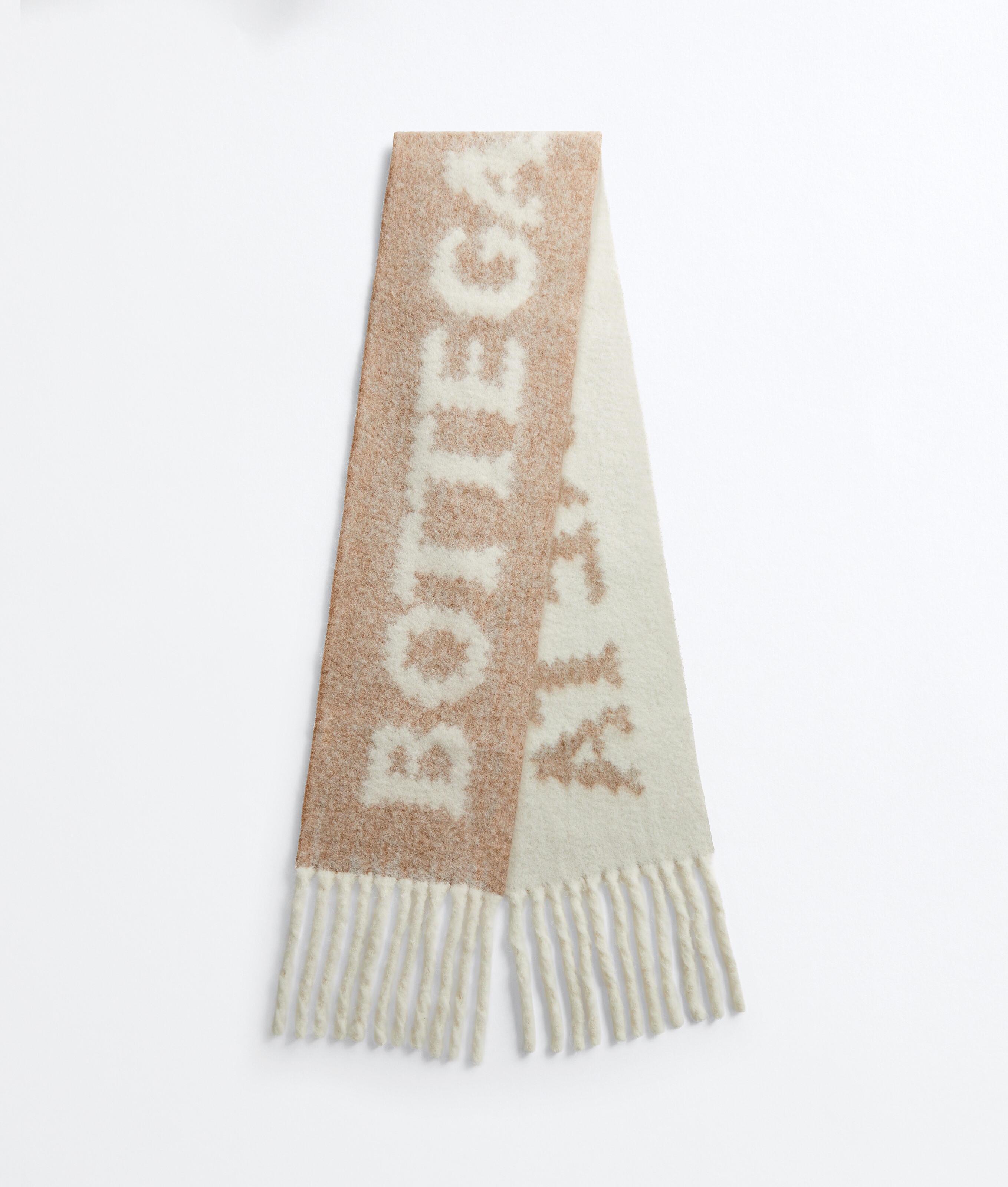 Women's Jacquard Wool and Mohair Scarf in Hemp/parchment Bottega Veneta Luxembourg EN - Image 1