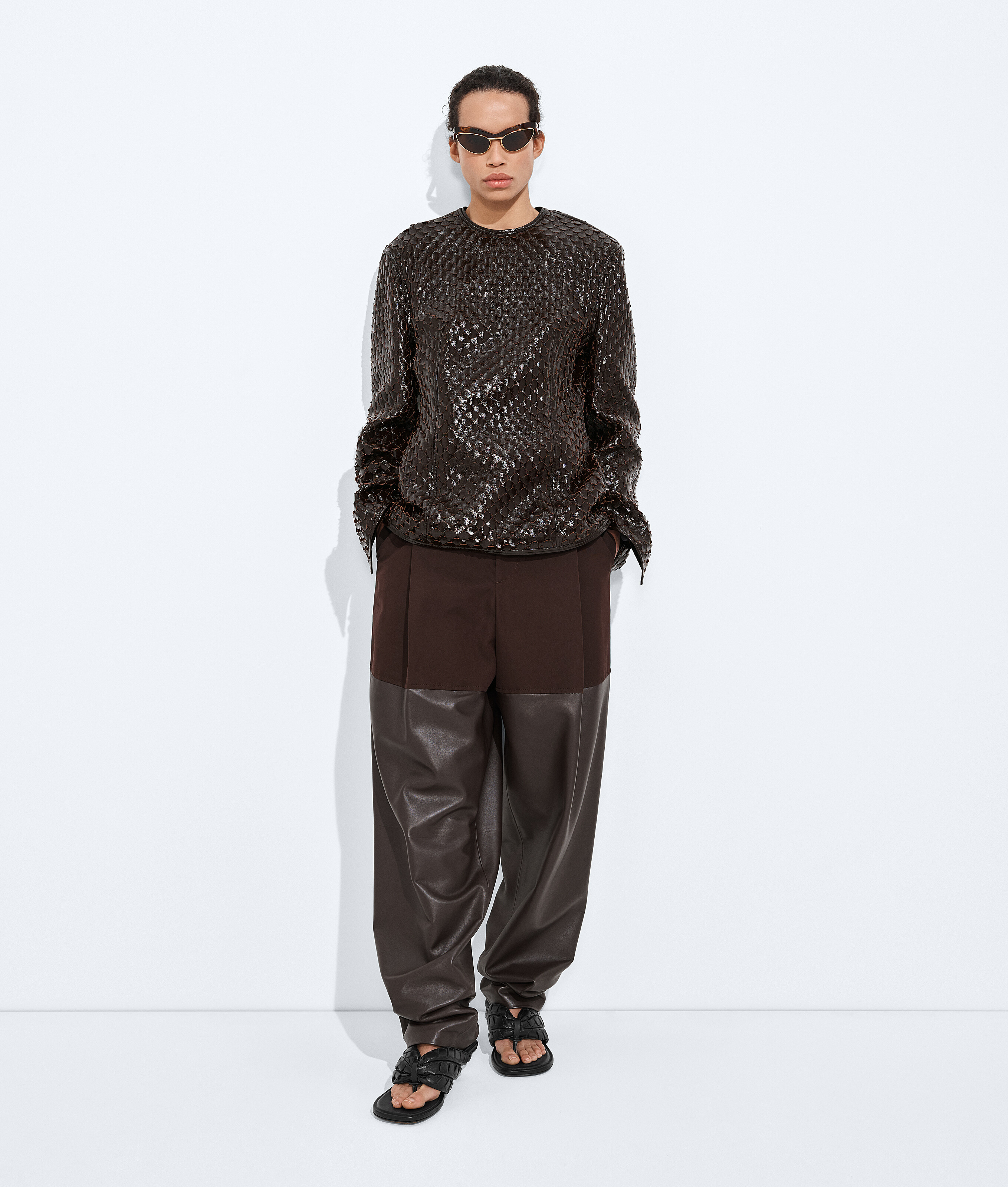 Cotton and Leather Pants