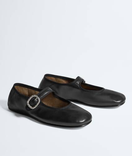 Women's Veneziana Mary-Jane Ballerina in Black Bottega Veneta Cyprus EN - Image 3