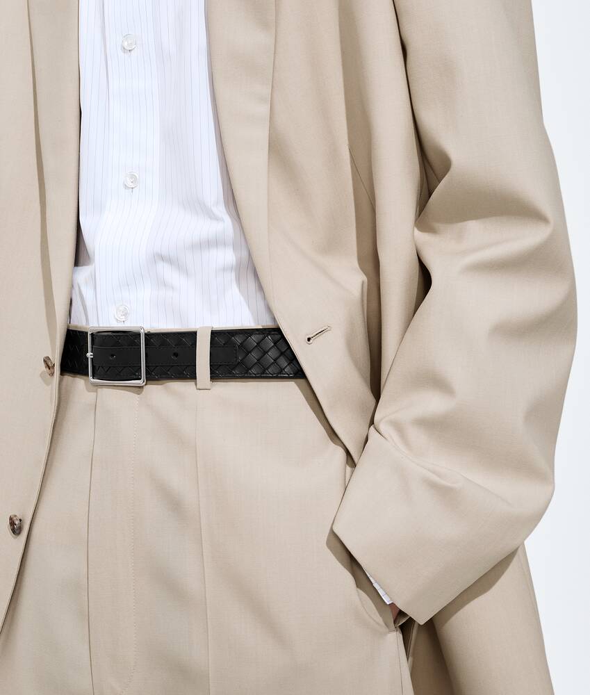 인트레치아토 피콜로 벨트 에 대한 남성 에 블랙/썬더 Bottega Veneta 대한민국 KO - Image 2