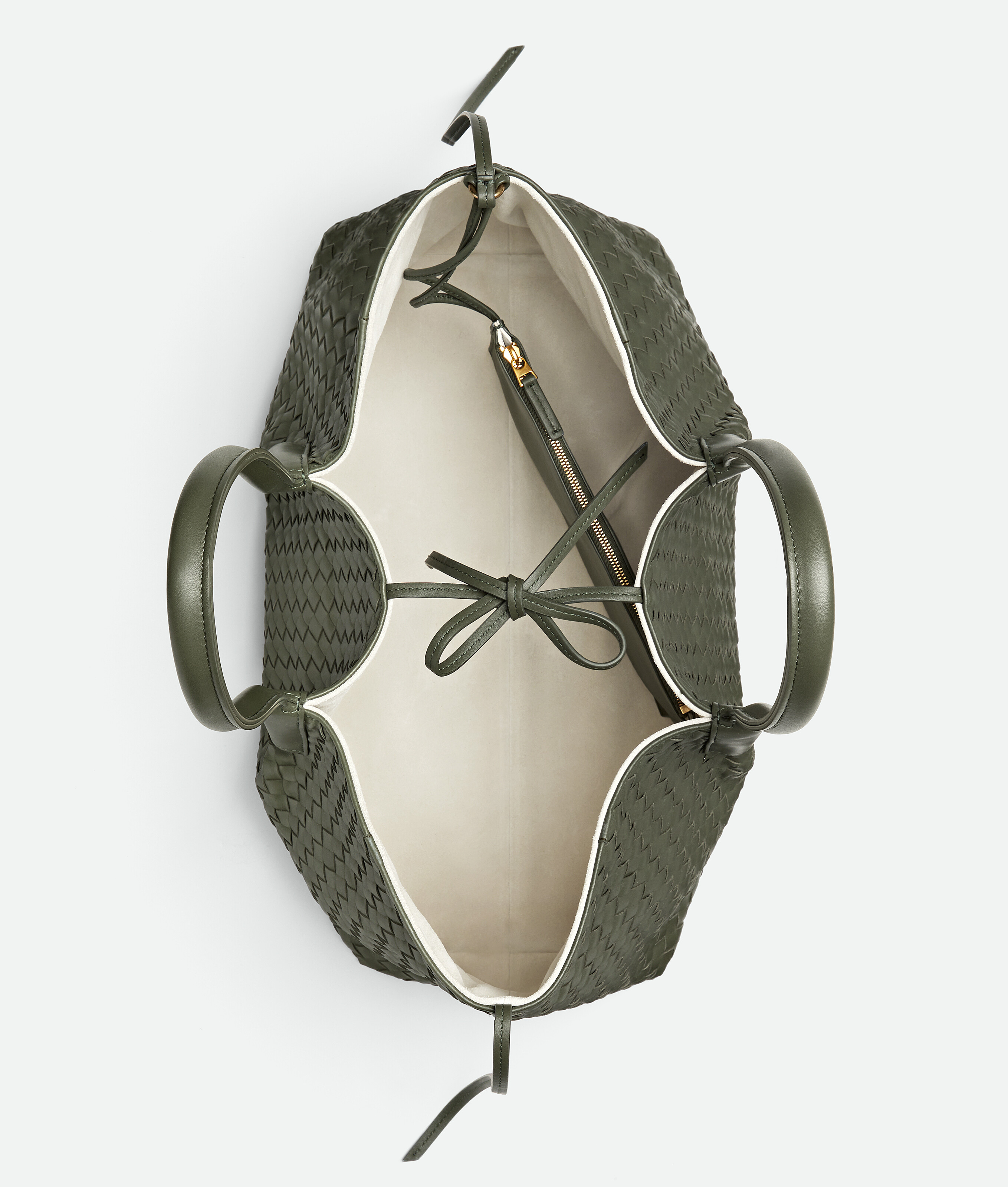 Bottega Veneta Intrecciato Leather Pinacoteca Tote Bag In Green