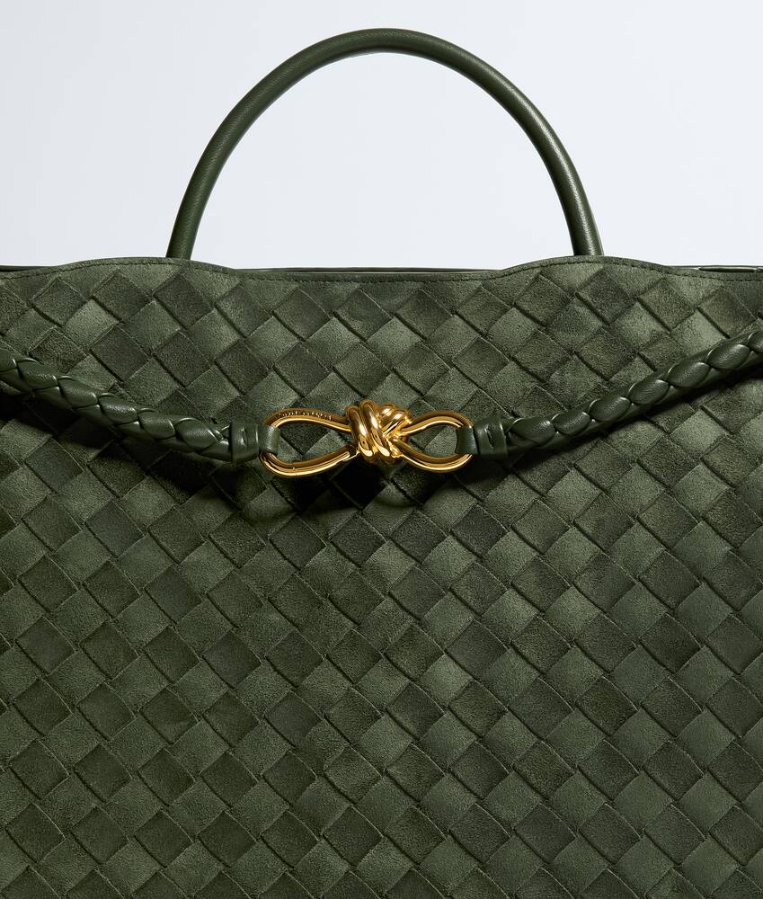 Women's Large Andiamo in Green tweed Bottega Veneta Denmark EN - Image 7