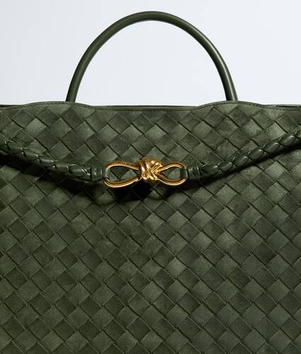 Women's Large Andiamo in Green tweed Bottega Veneta Sweden EN - Image 7