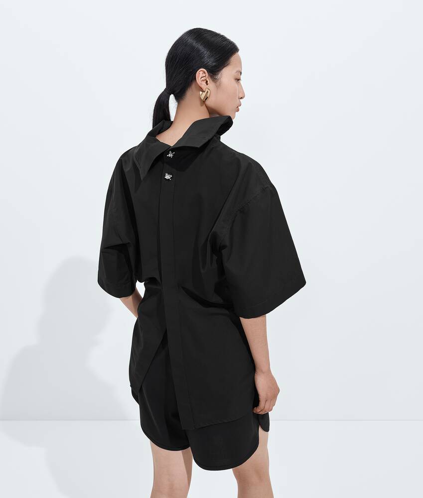 Women's Compact Cotton Toile Top in Double black Bottega Veneta United States EN - Image 3