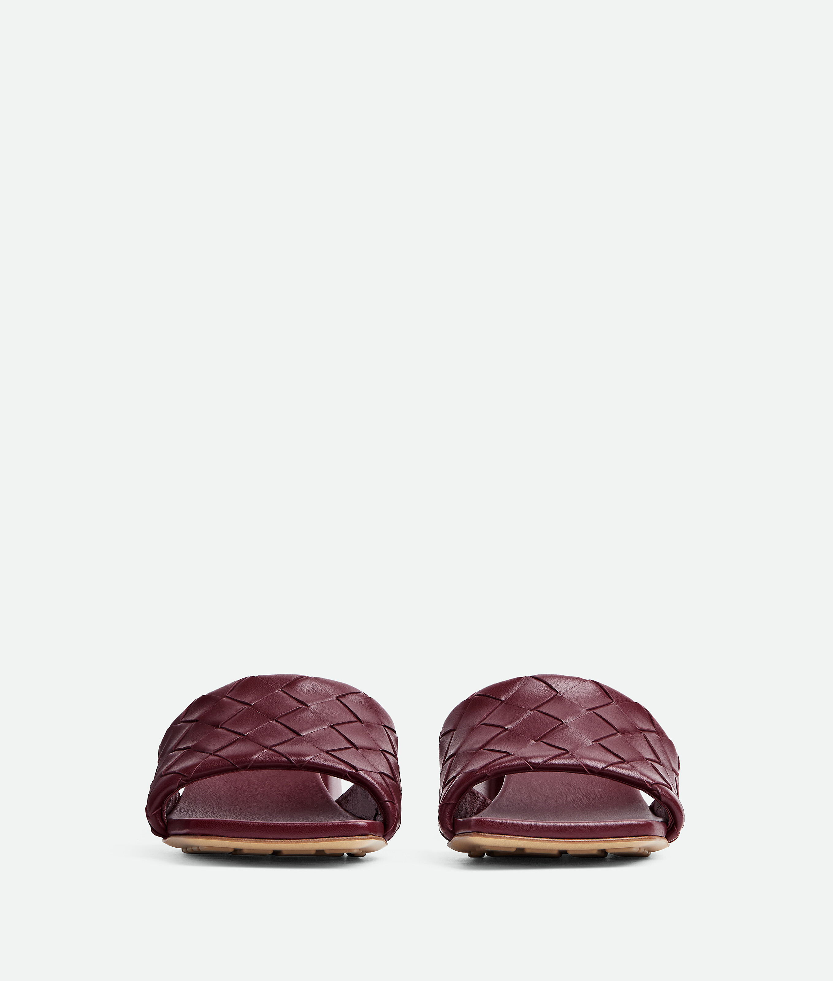 Bottega Veneta Parco 45 Intrecciato Leather Mules In Burgundy