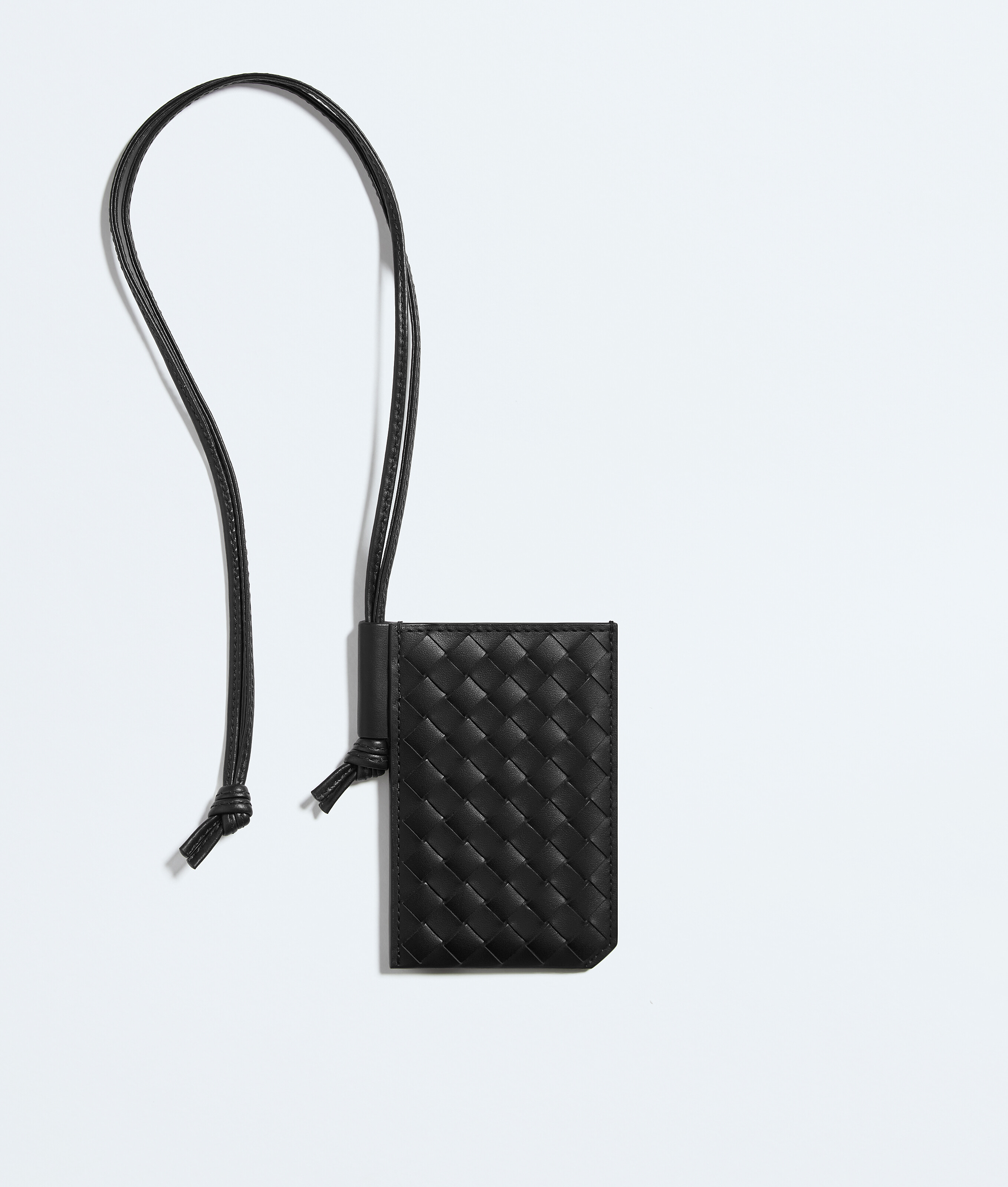 Bottega Veneta Black Intrecciato Piccolo Badge Holder - Man - U