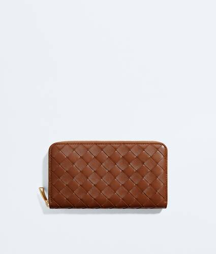 Cartera con cremallera en el contorno Intrecciato para Mujer en Tannin Bottega Veneta M&eacute;xico ES - Image 1