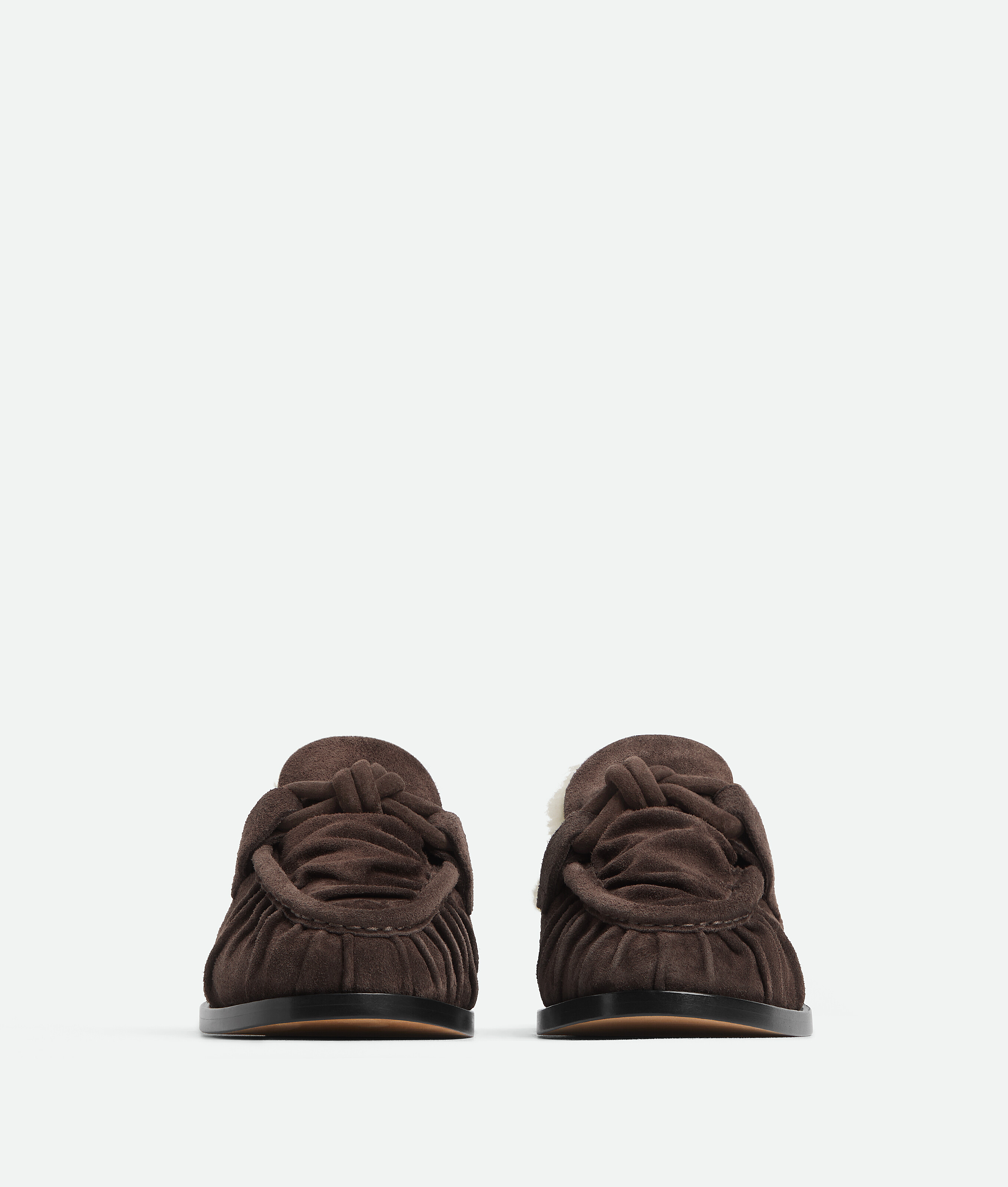 Bottega Veneta Suede-shearling Astaire Mules In Brown