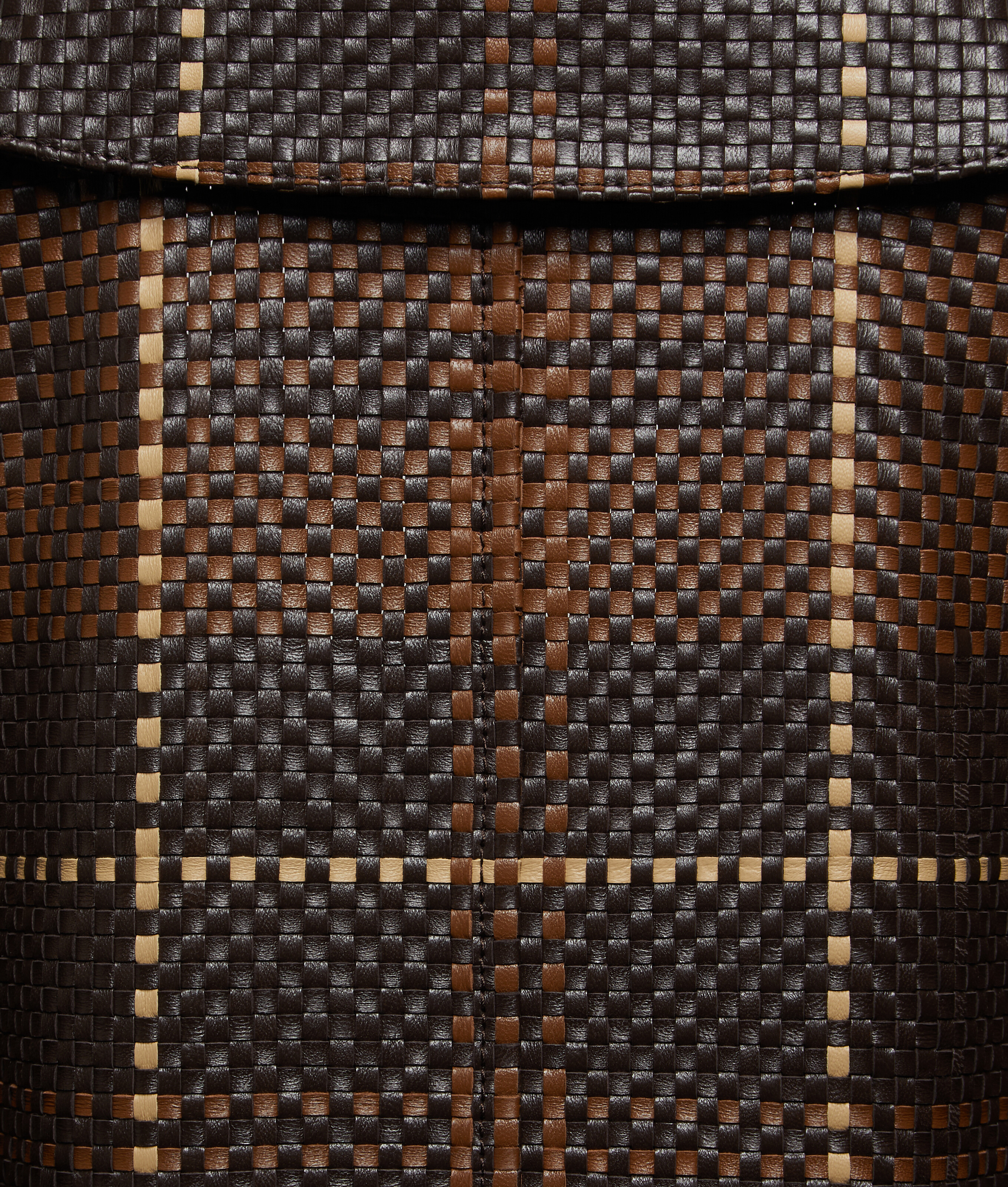 Men's Mini Intrecciato Leather Coat in Nocciola/fond/sesame Bottega Veneta Luxembourg EN - Image 5
