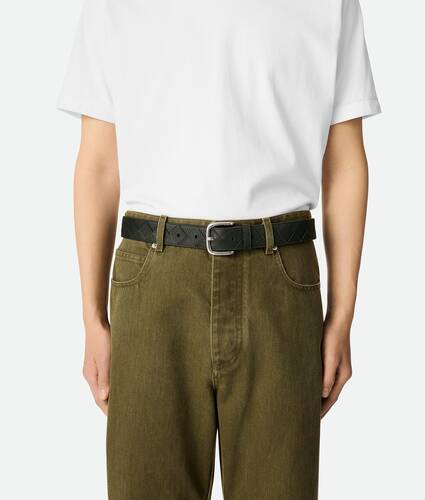 Men's Intrecciato Taurillon Belt in Dark green Bottega Veneta Lithuania EN - Image 2