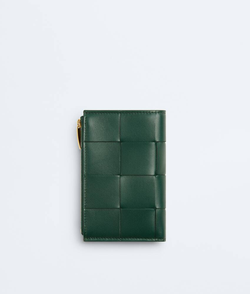 Women's Cassette Medium Bi-Fold Wallet in Emerald green Bottega Veneta Japan EN - Image 3