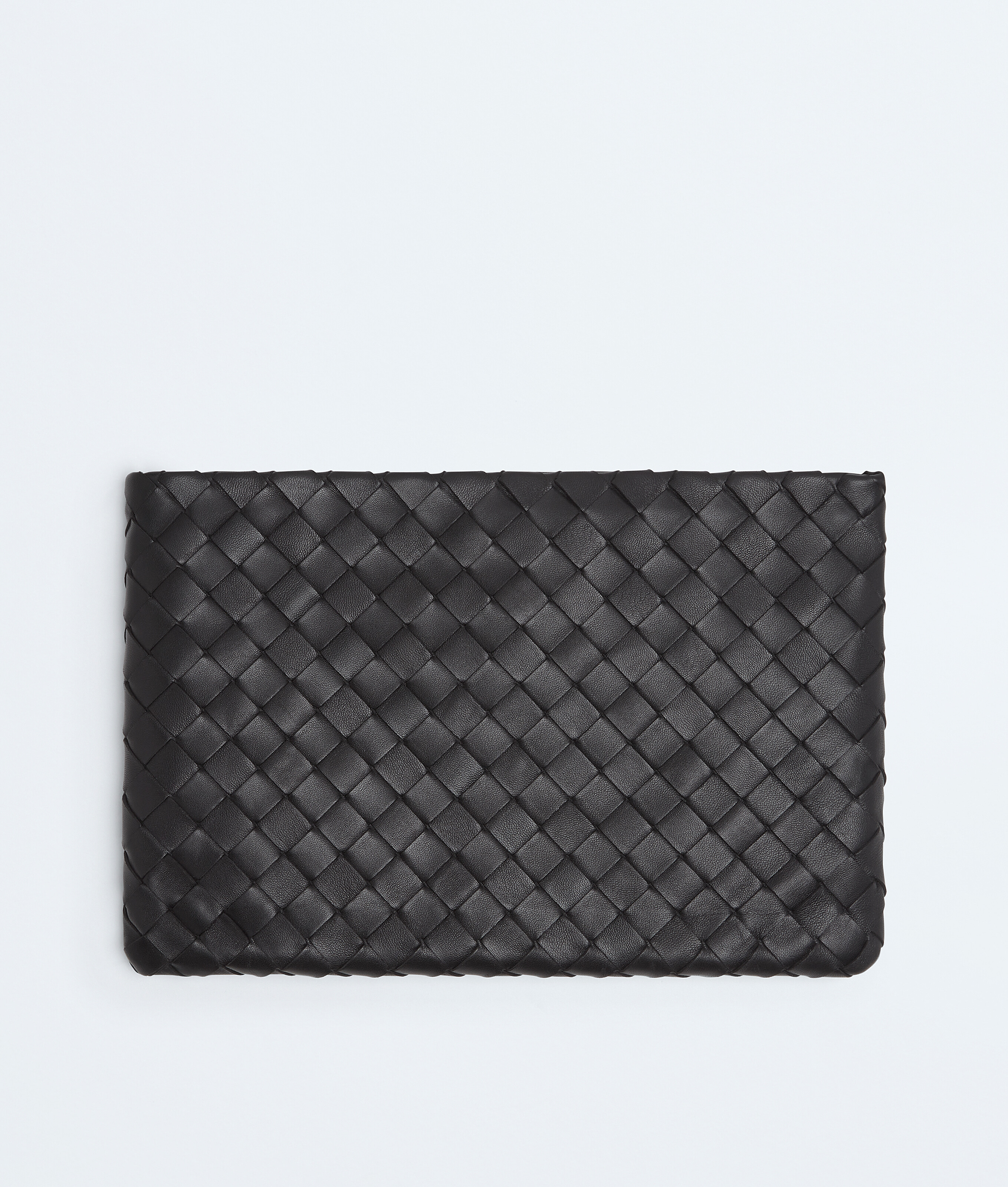 Bottega Veneta Unisex Black Intrecciato Medium Flat Pouch - U