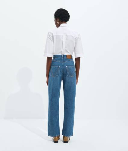 Medium Indigo Wide Leg Jeans