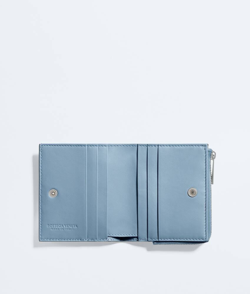 Men's Intrecciato Small Bi-Fold Wallet in Green tweed/mineral Bottega Veneta Australia EN - Image 2