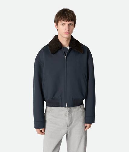 Silk And Cotton Twill Bomber Jacket