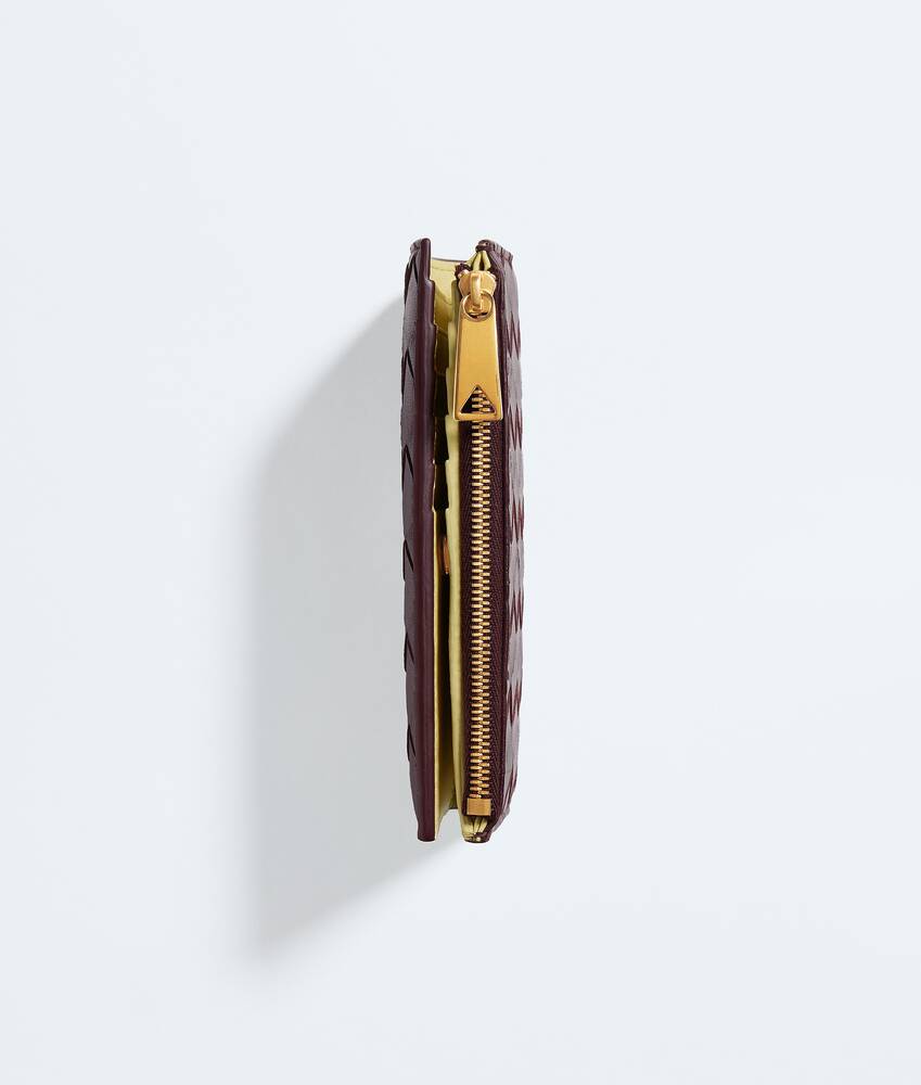 中号Intrecciato编织双折钱包 为 所有 在 深红木棕/奶油黄 Bottega Veneta 新加坡 ZH - Image 4