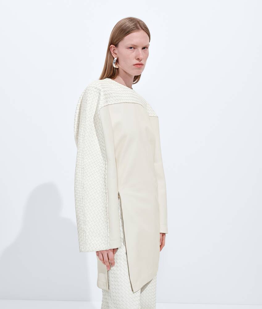 Women's Leather Dress in Parchment Bottega Veneta Belgium EN - Image 2