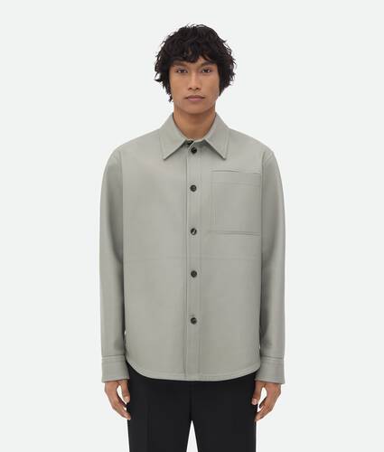 Men's Bonded Leather Shirt in Seal Bottega Veneta Portugal EN - Image 1