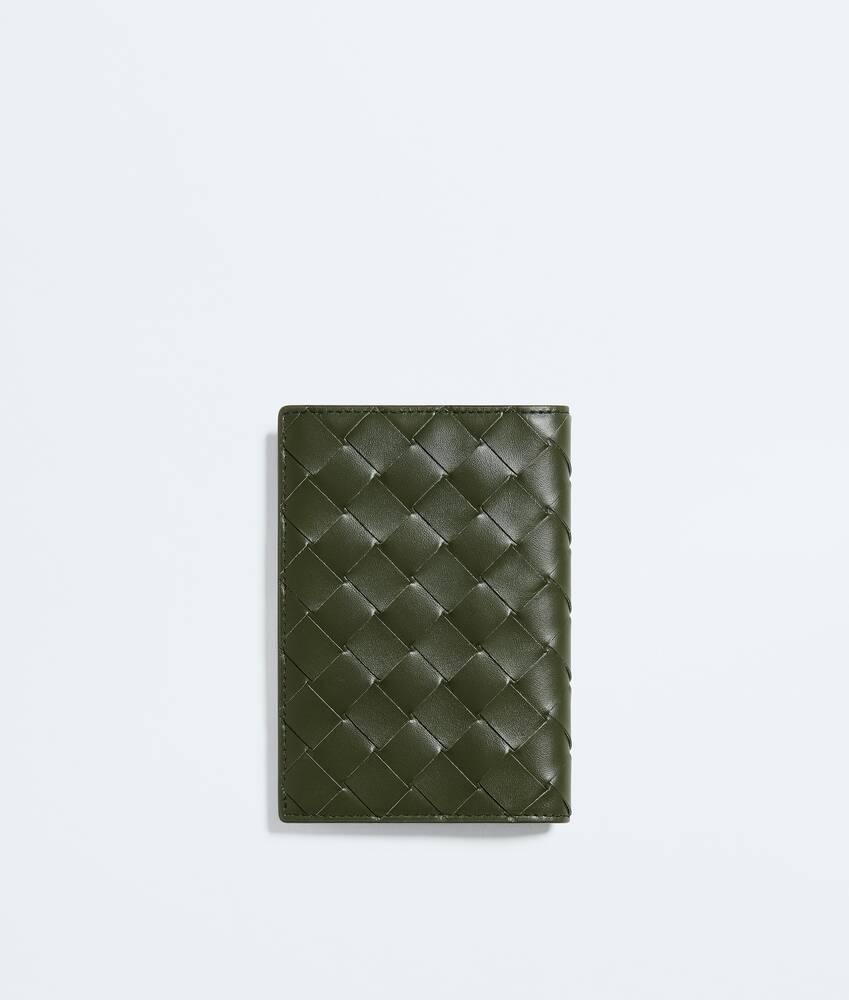 Men's Intrecciato Passport Case in Green tweed/mineral Bottega Veneta Mexico EN - Image 3