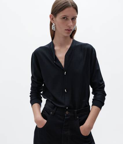 Women's Wool Underpinning Cardigan  in Midnight blue Bottega Veneta Latvia EN - Image 1