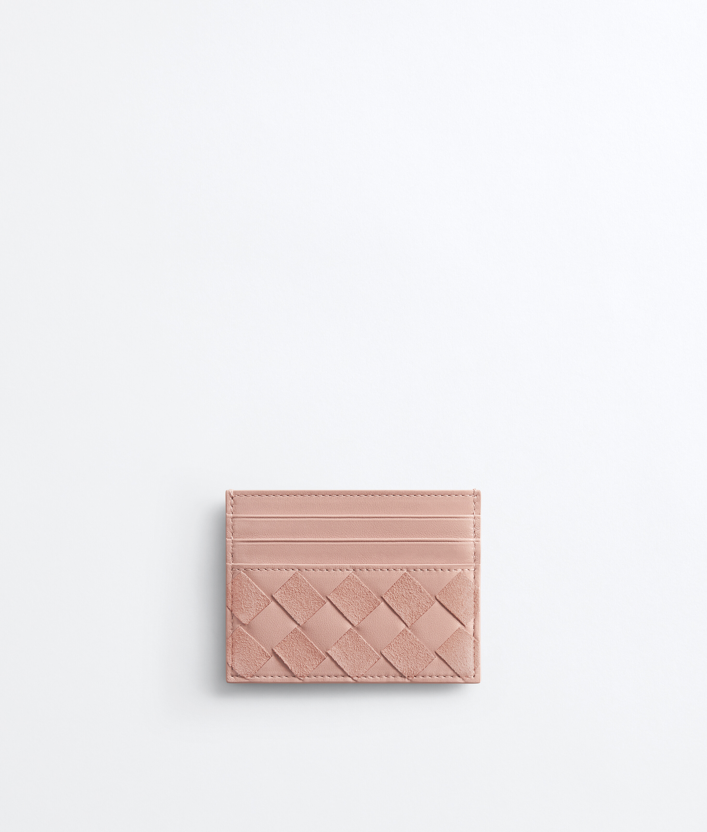 Women's Intrecciato Credit Card Case in Terra pink Bottega Veneta Luxembourg EN - Image 1