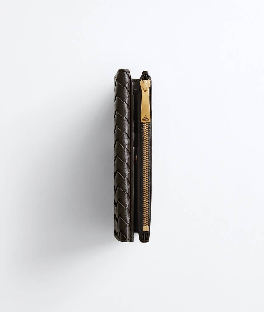 Portefeuille &agrave; deux volets Intrecciato Piccolo moyen format avec rabat pour Femme en Espresso Bottega Veneta Luxembourg FR - Image 4