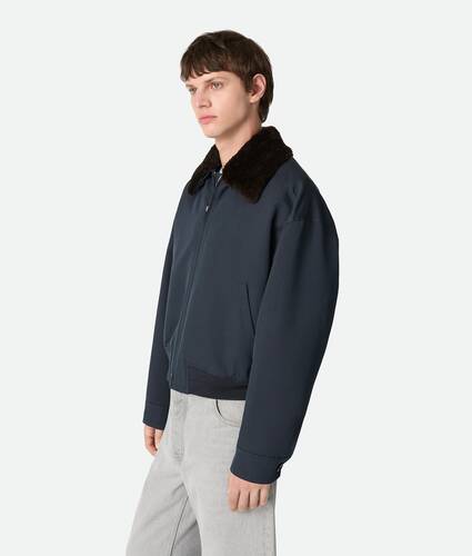 Silk And Cotton Twill Bomber Jacket
