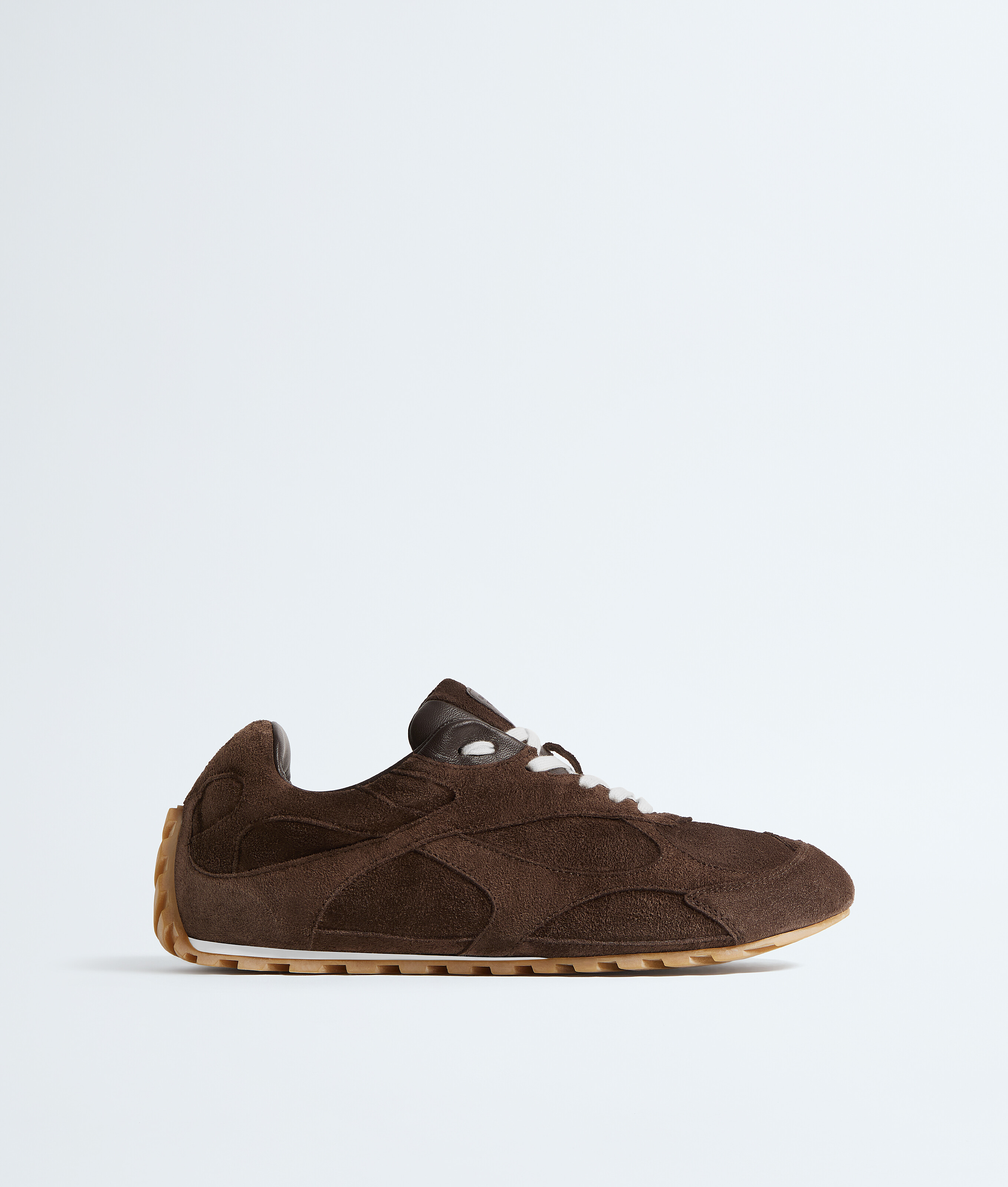 Bottega Veneta Orbit Flash Leather-trimmed Suede Sneakers In Brown