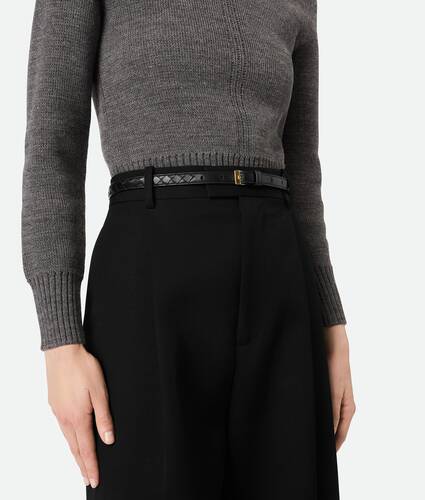 Women's Thin Watch Belt in Black Bottega Veneta Romania EN - Image 2